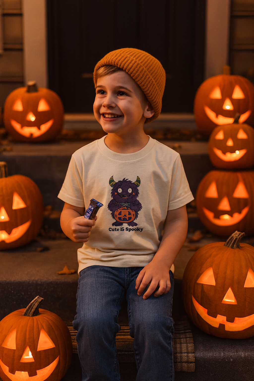 Cute & Spooky Monster Short Sleeve Toddler Tee