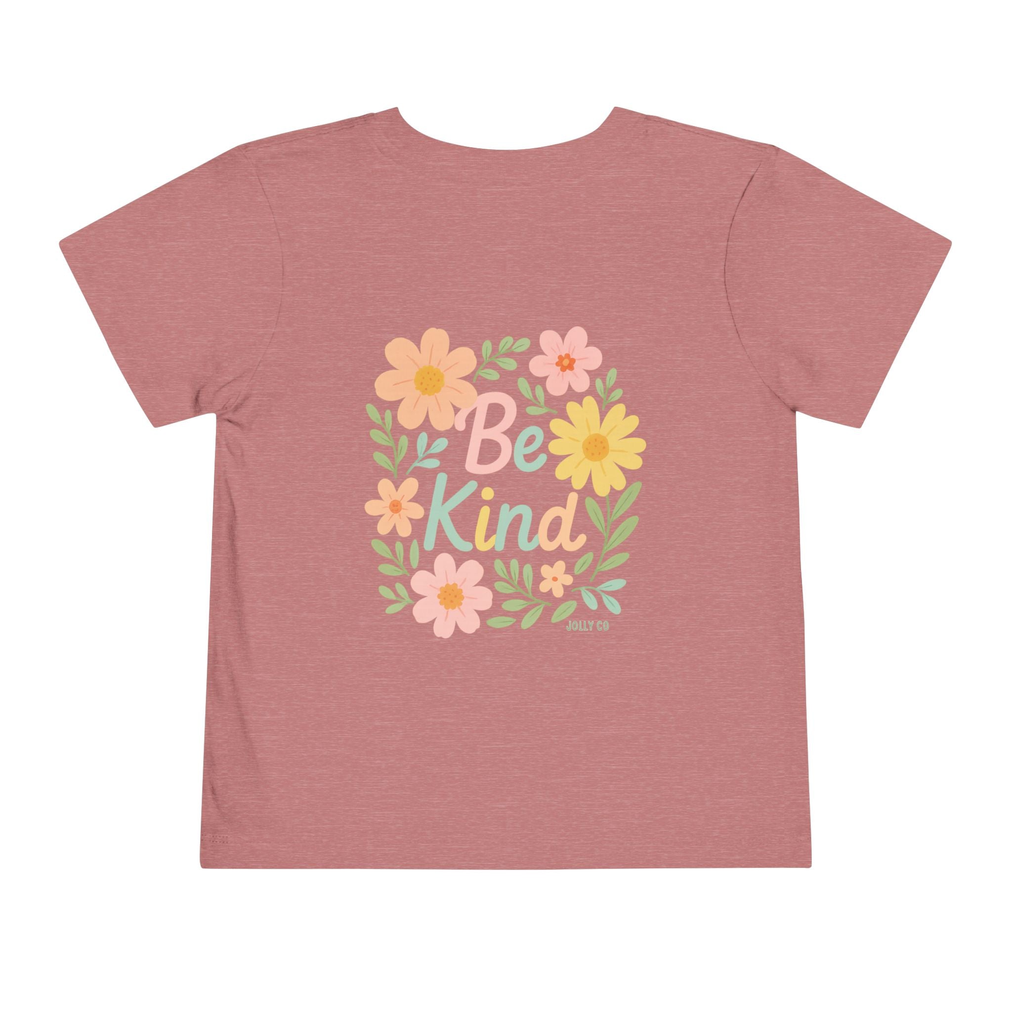 Rainbow and Flowers, Be Kind Toddler Short Sleeve Tee