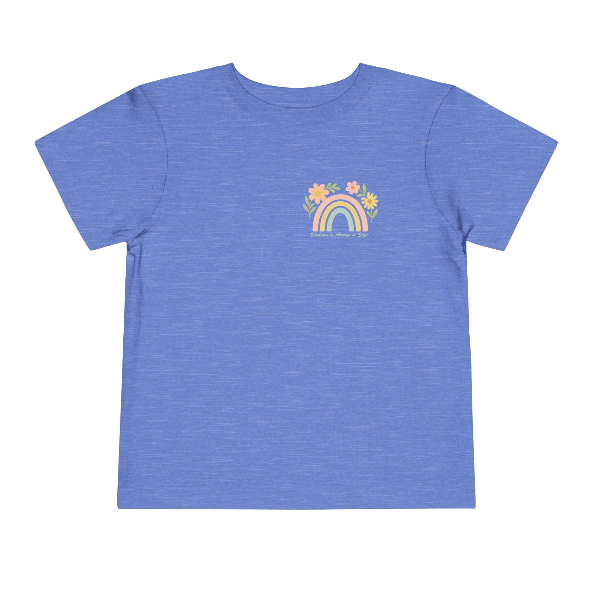Rainbow and Flowers, Be Kind Toddler Short Sleeve Tee