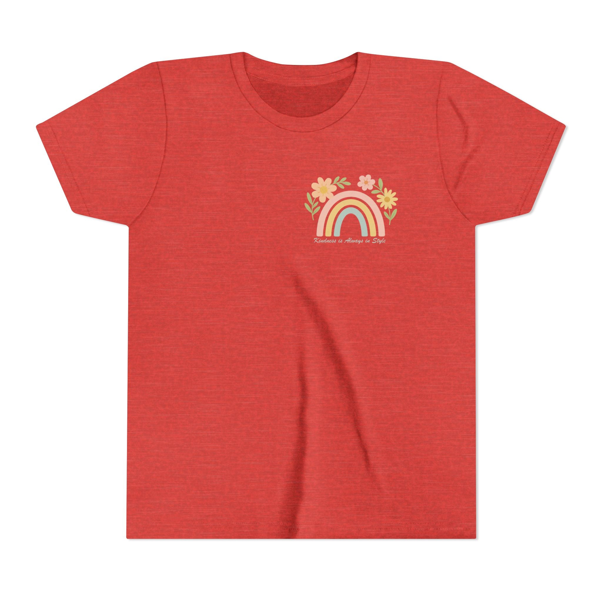 Rainbow and Flowers, Be Kind Kids Short Sleeve Tee