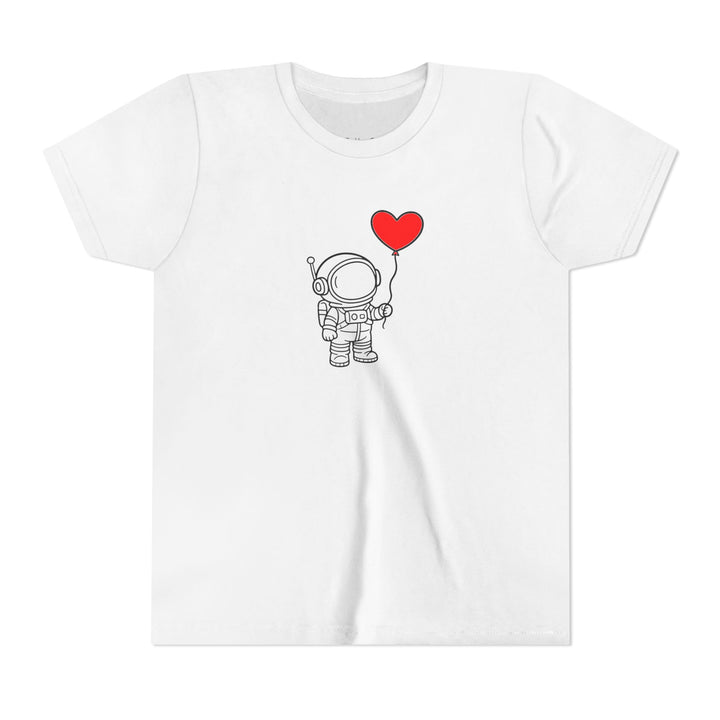 Astronaut Heart Balloon Kids Short Sleeve Tee