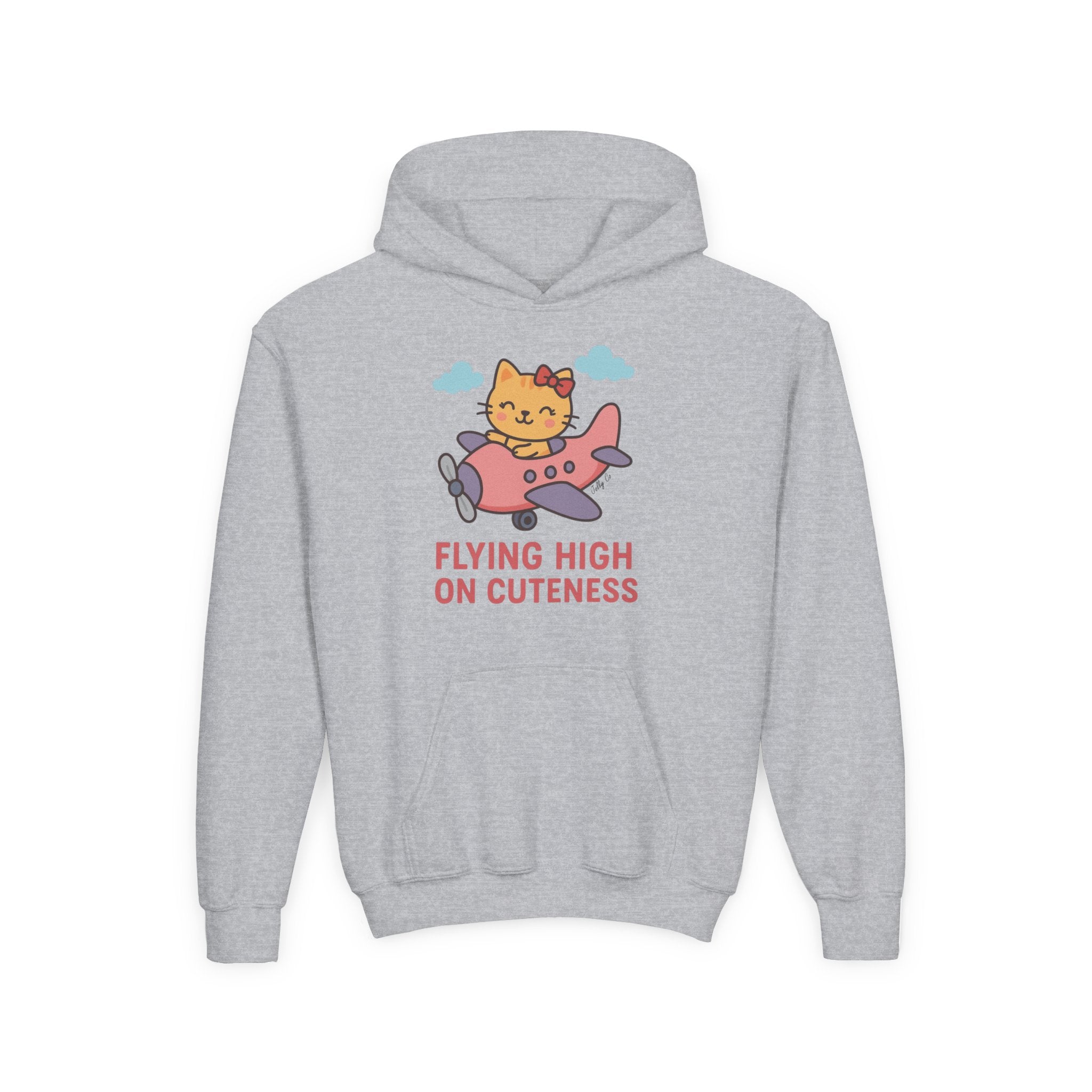 Cute Cat Airplane Kids Hoodie