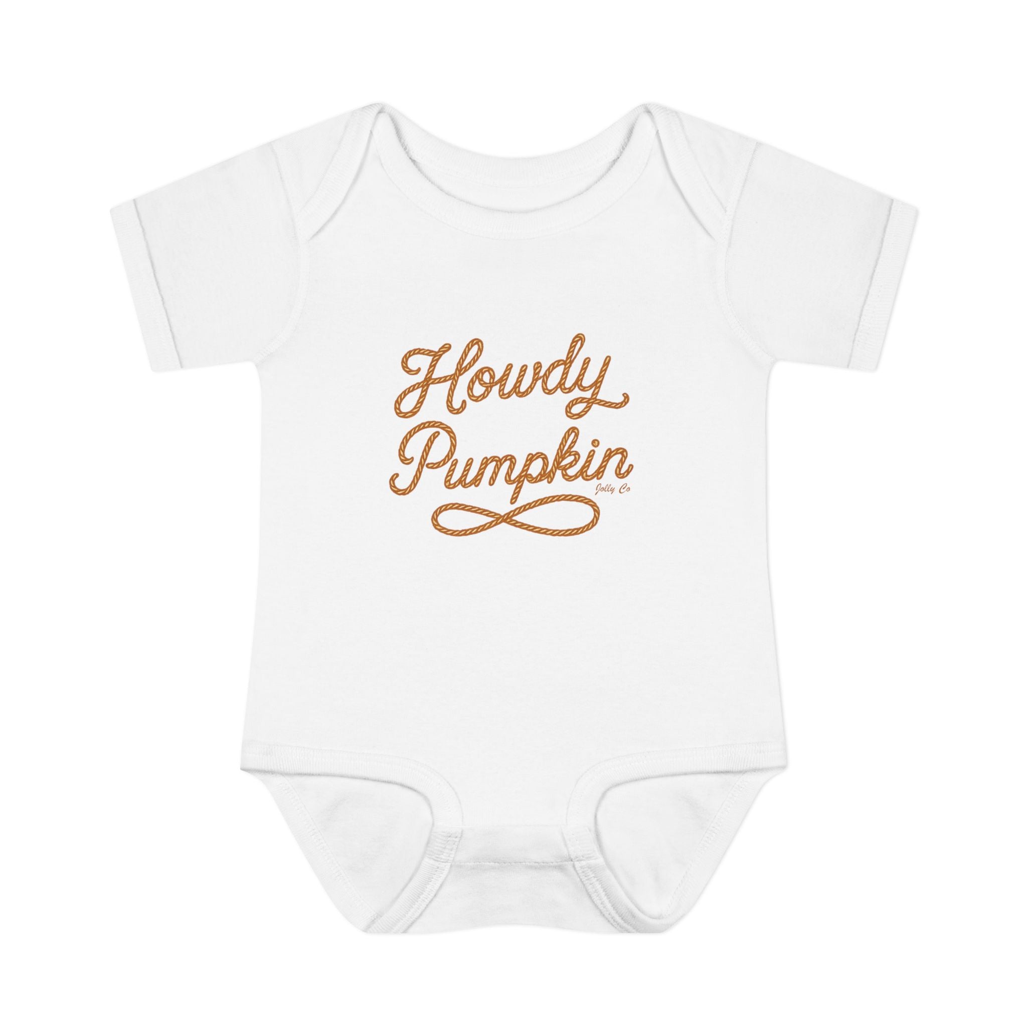 Howdy Pumpkin Baby Short Sleeve Onesie