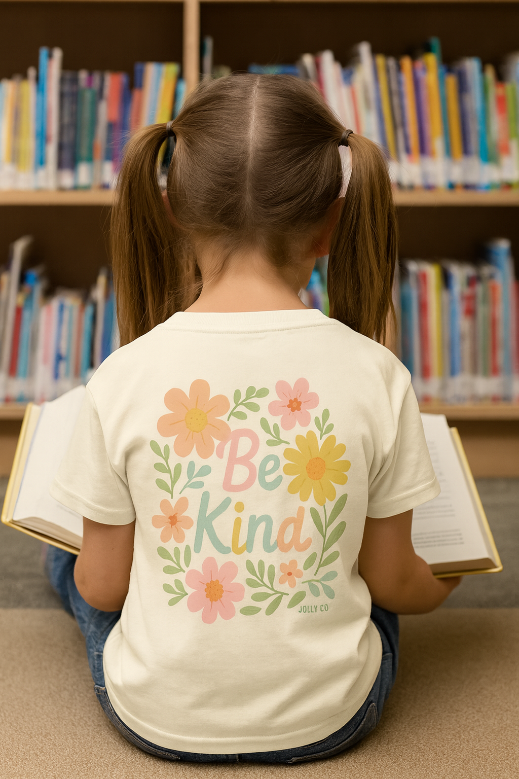 Rainbow and Flowers, Be Kind Kids Short Sleeve Tee