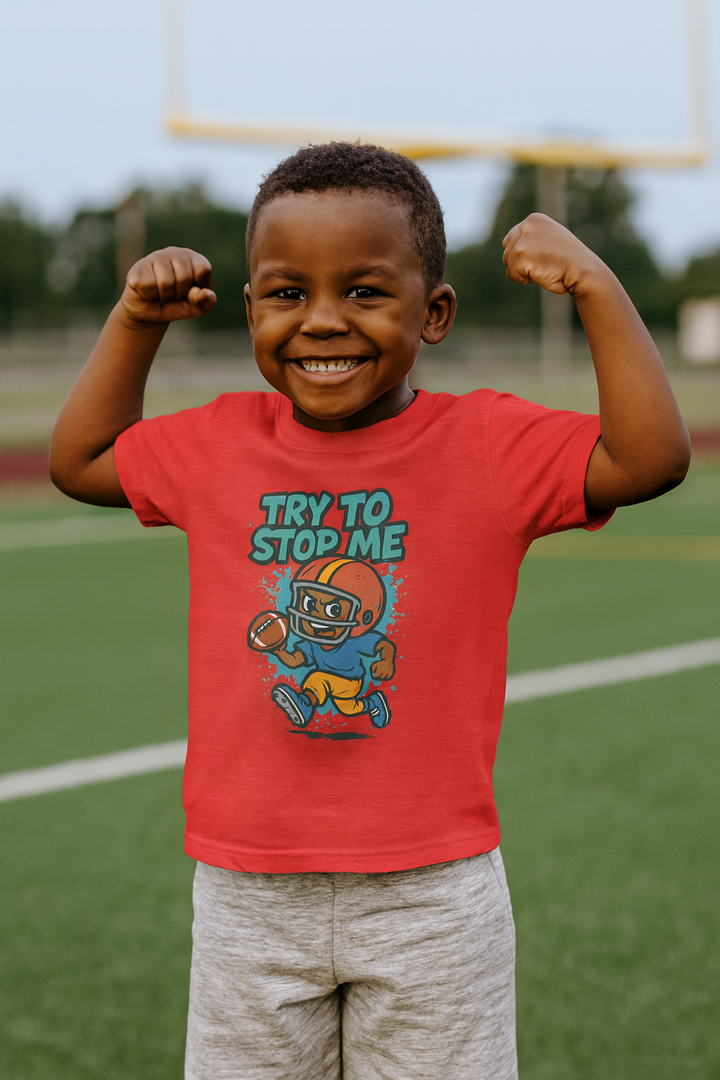 Try to Stop Me, Toddler Football Short Sleeve Tee