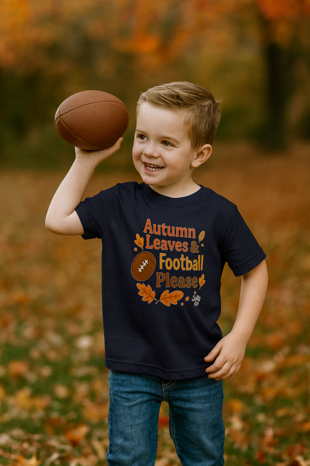 Autumn Leaves & Football Toddler Tee