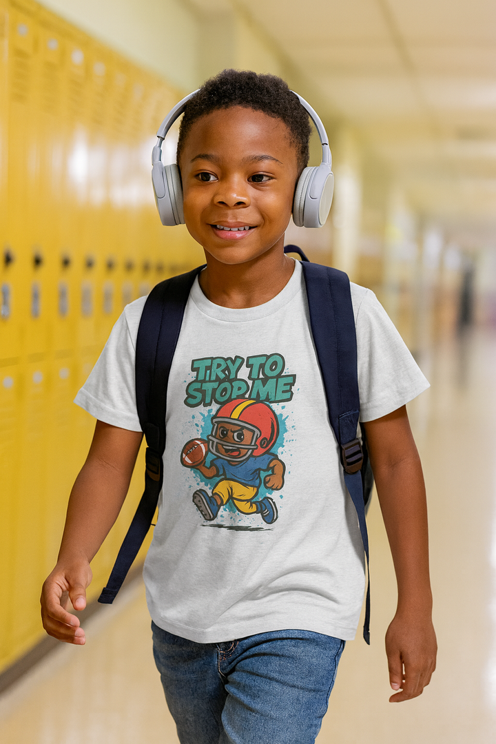Try to Stop Me, Kids Football Short Sleeve Tee