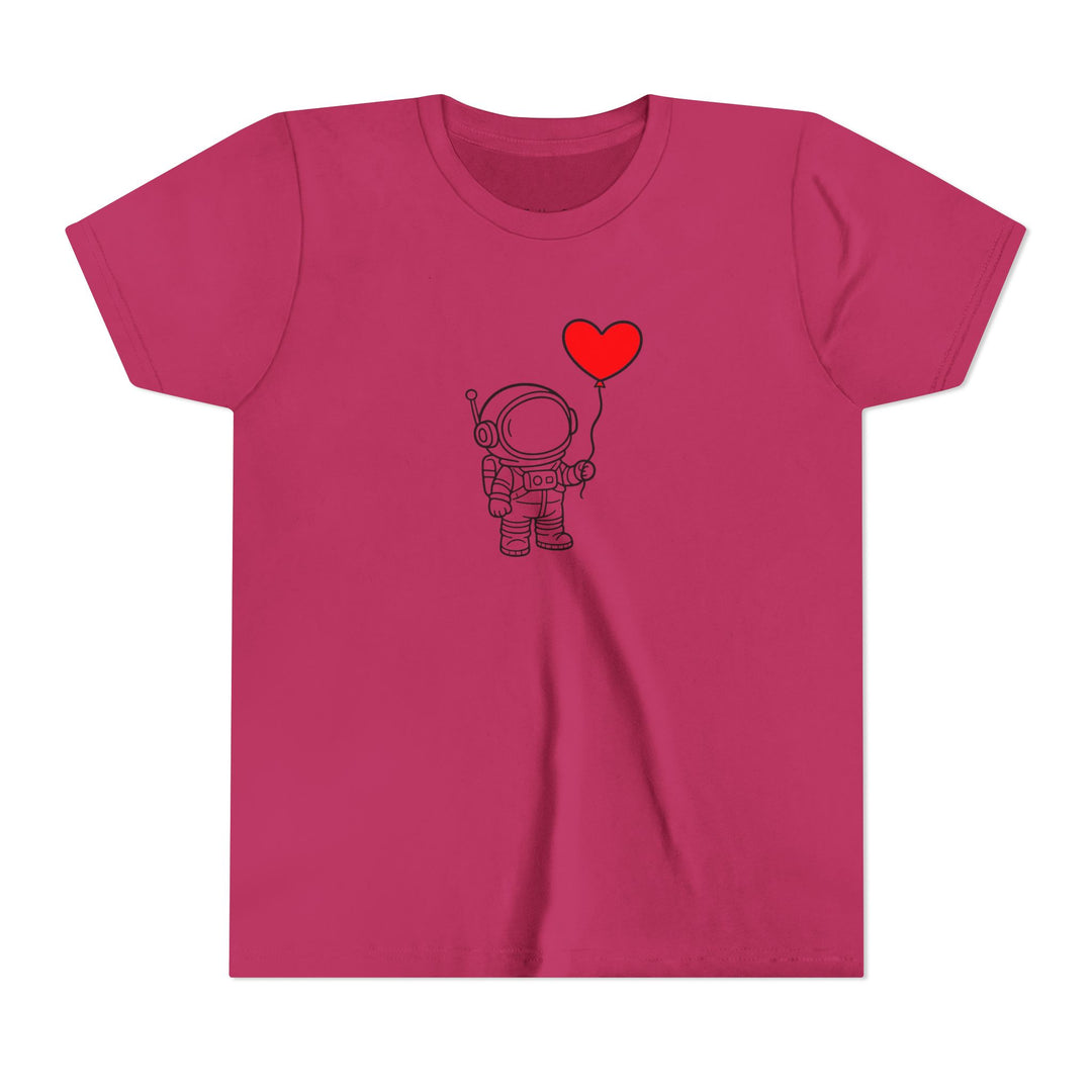 Astronaut Heart Balloon Kids Short Sleeve Tee