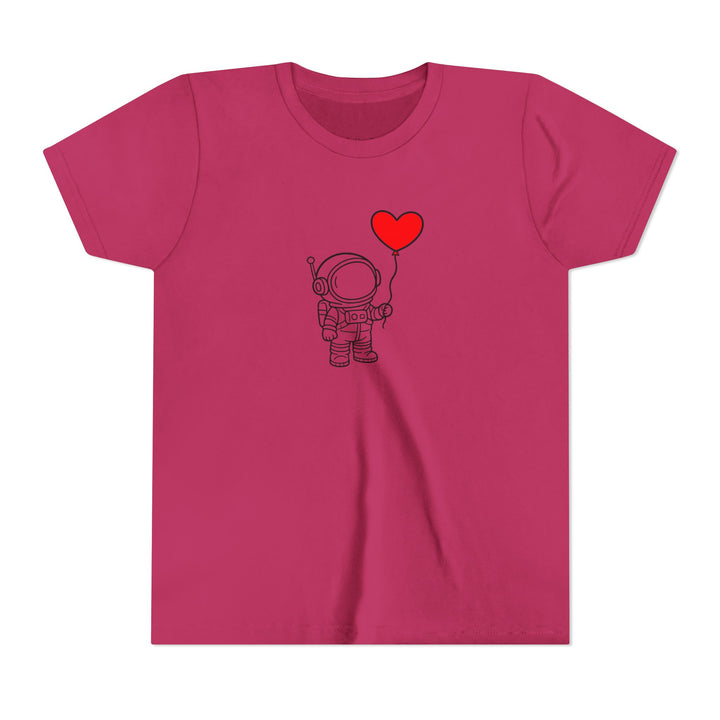 Astronaut Heart Balloon Kids Short Sleeve Tee