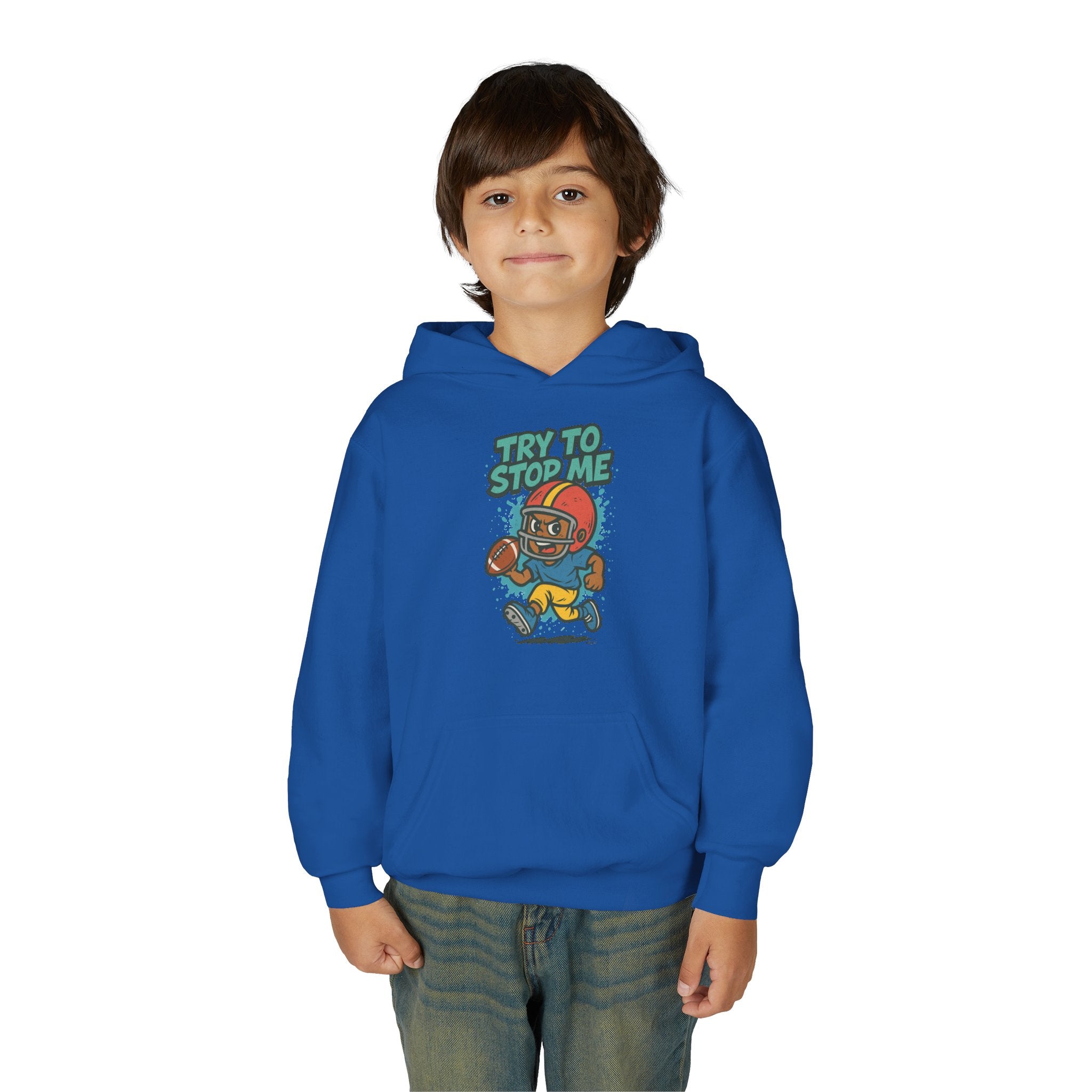 Try to Stop Me Kids Football Hoodie