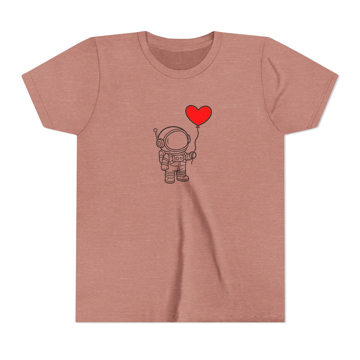 Astronaut Heart Balloon Kids Short Sleeve Tee