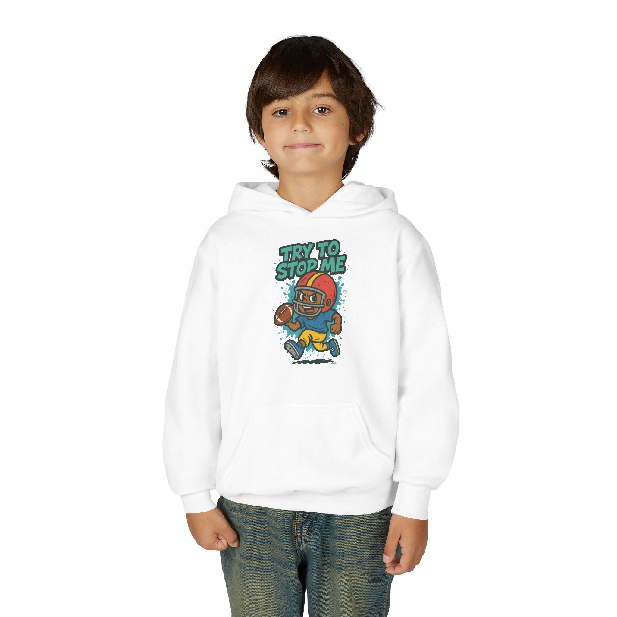 Try to Stop Me Kids Football Hoodie