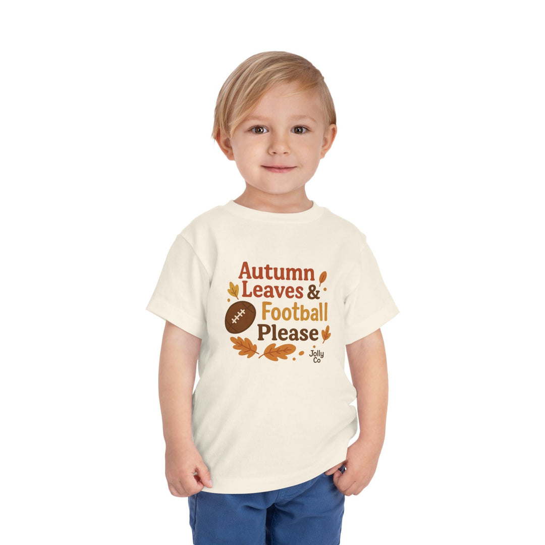 Autumn Leaves & Football Toddler Tee - Jolly Co Creations