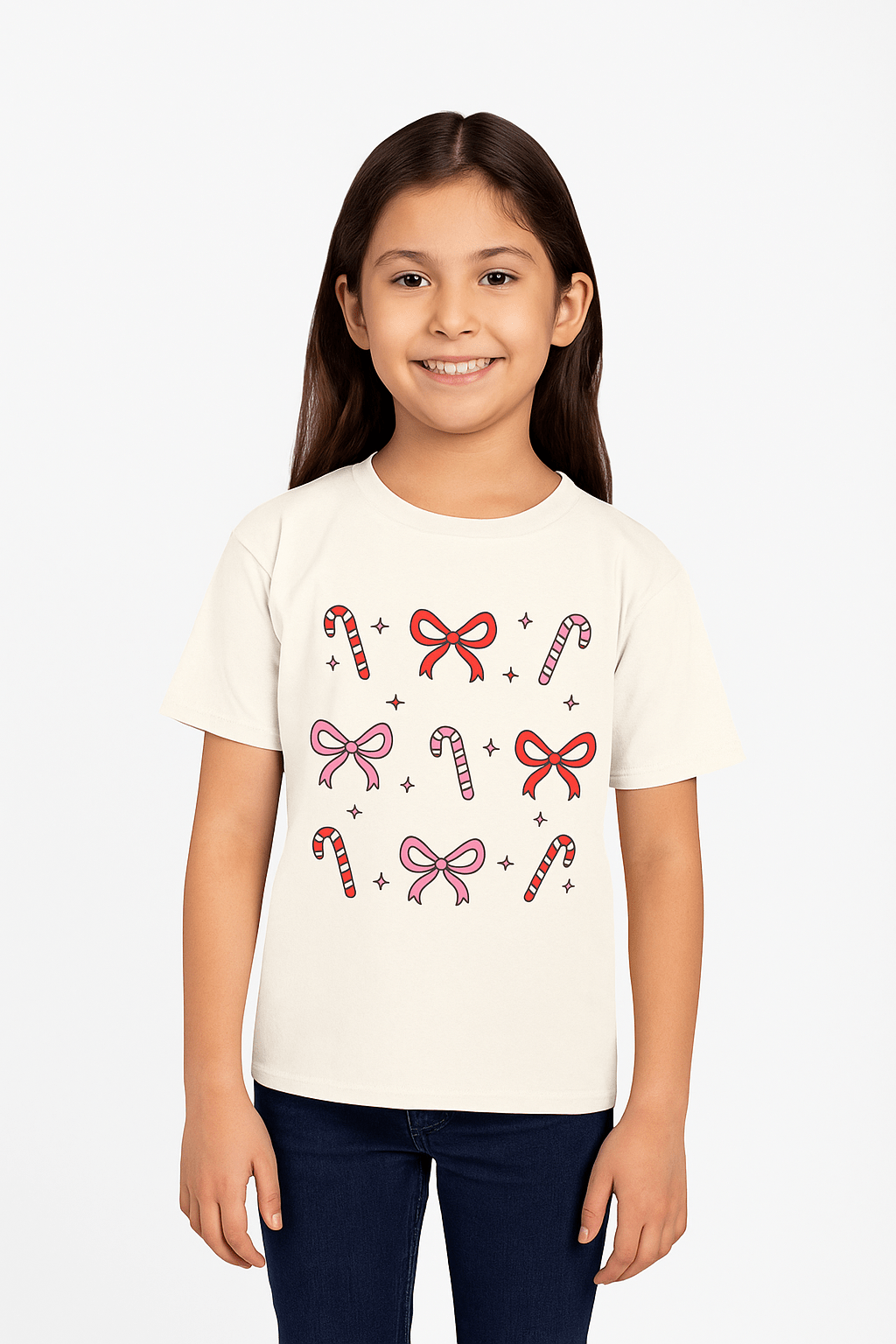 Candy Cane Cutie Kids Short Sleeve Tee - Jolly Co Creations