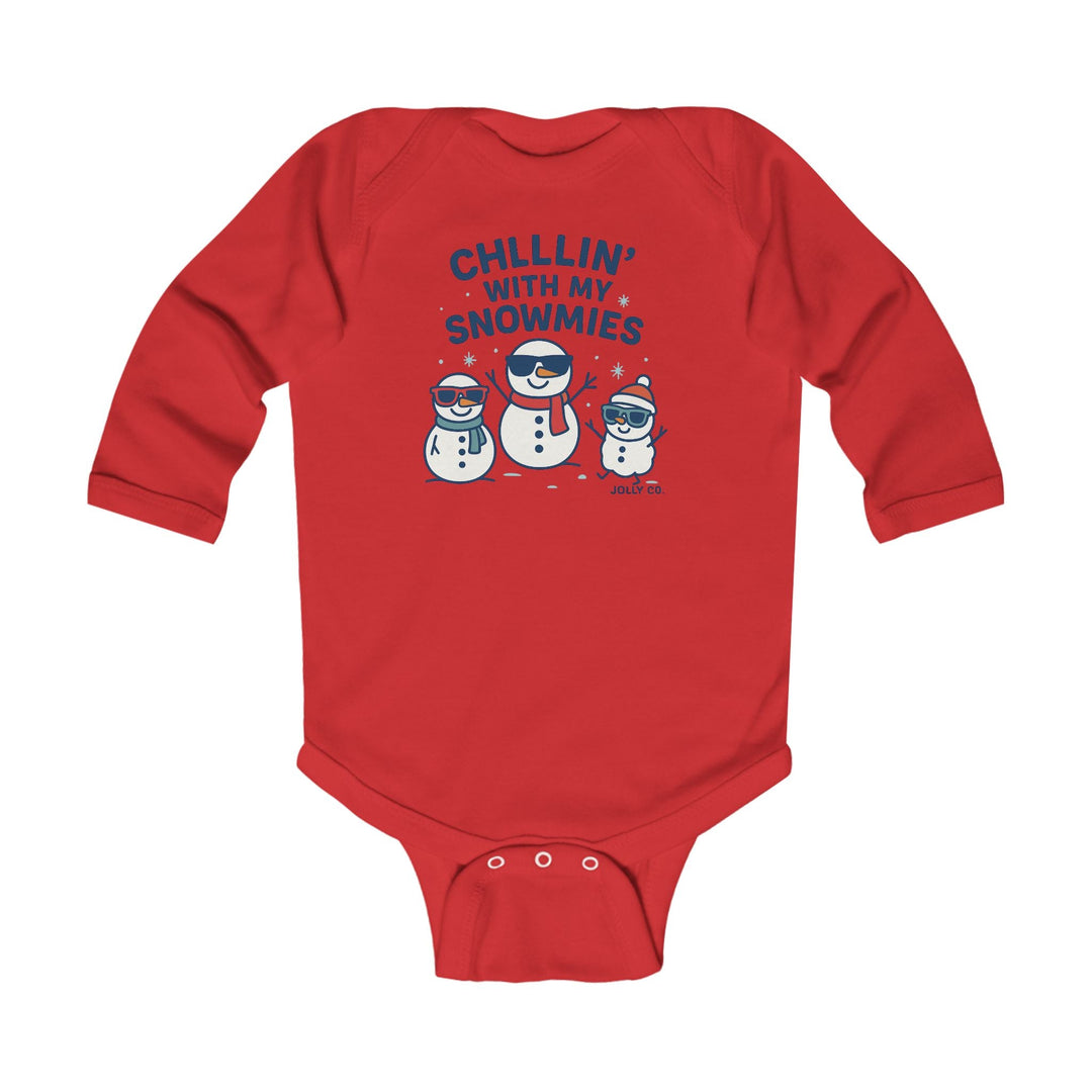 Chillin' with My Snowmies Baby Long Sleeve Onesie - Jolly Co Creations