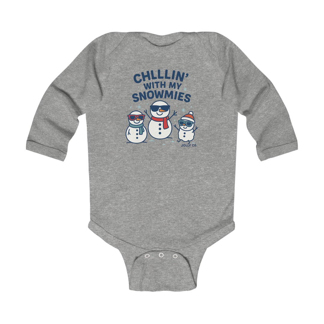 Chillin' with My Snowmies Baby Long Sleeve Onesie - Jolly Co Creations