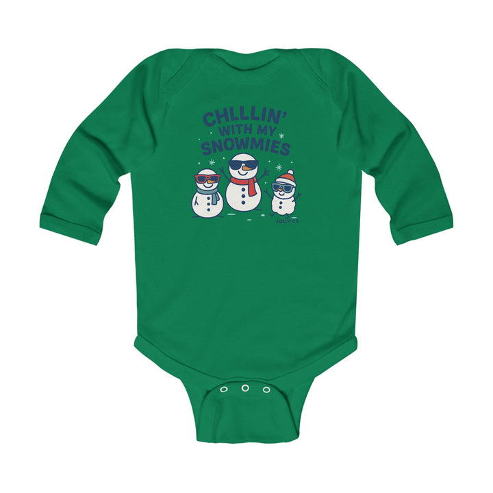 Chillin' with My Snowmies Baby Long Sleeve Onesie - Jolly Co Creations