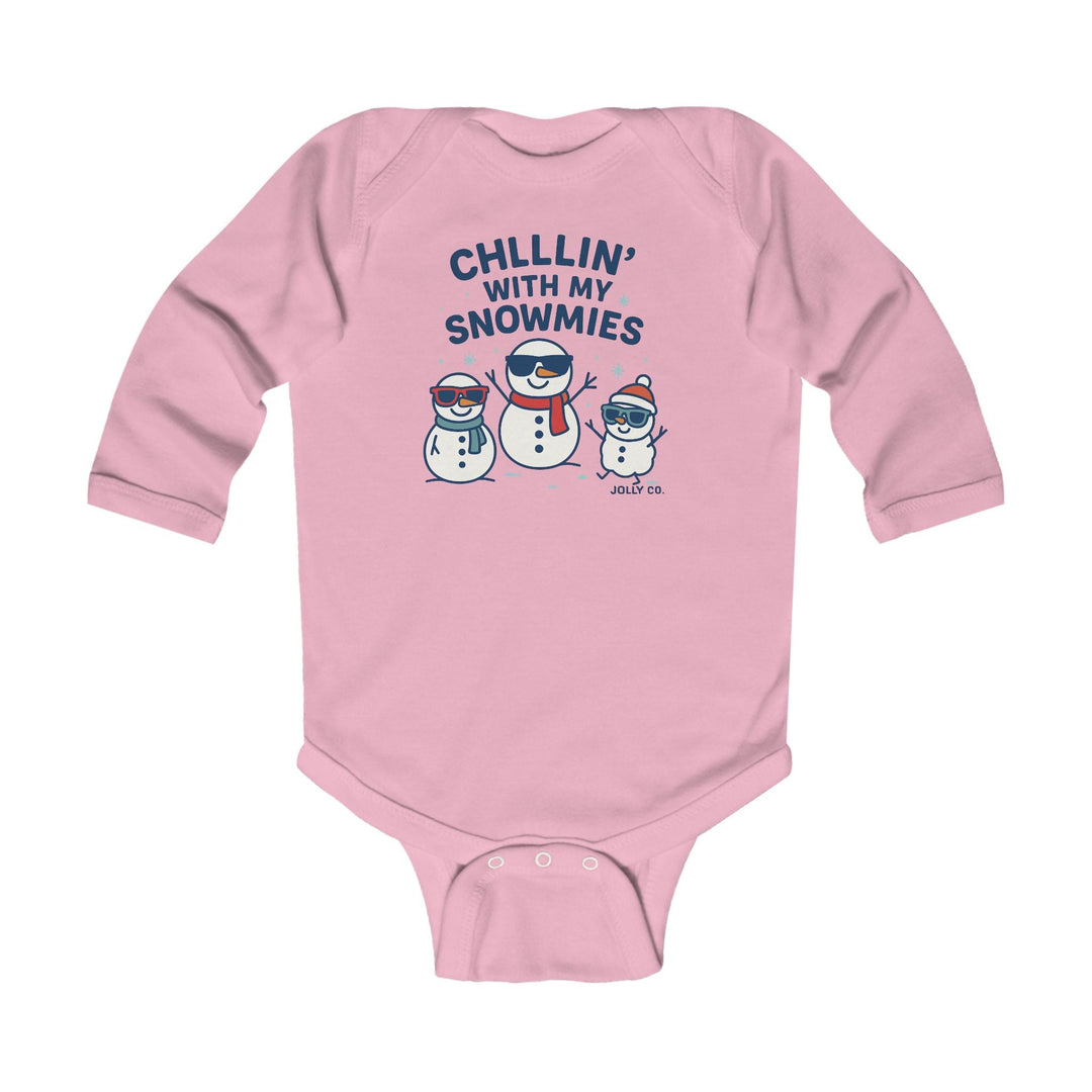 Chillin' with My Snowmies Baby Long Sleeve Onesie - Jolly Co Creations