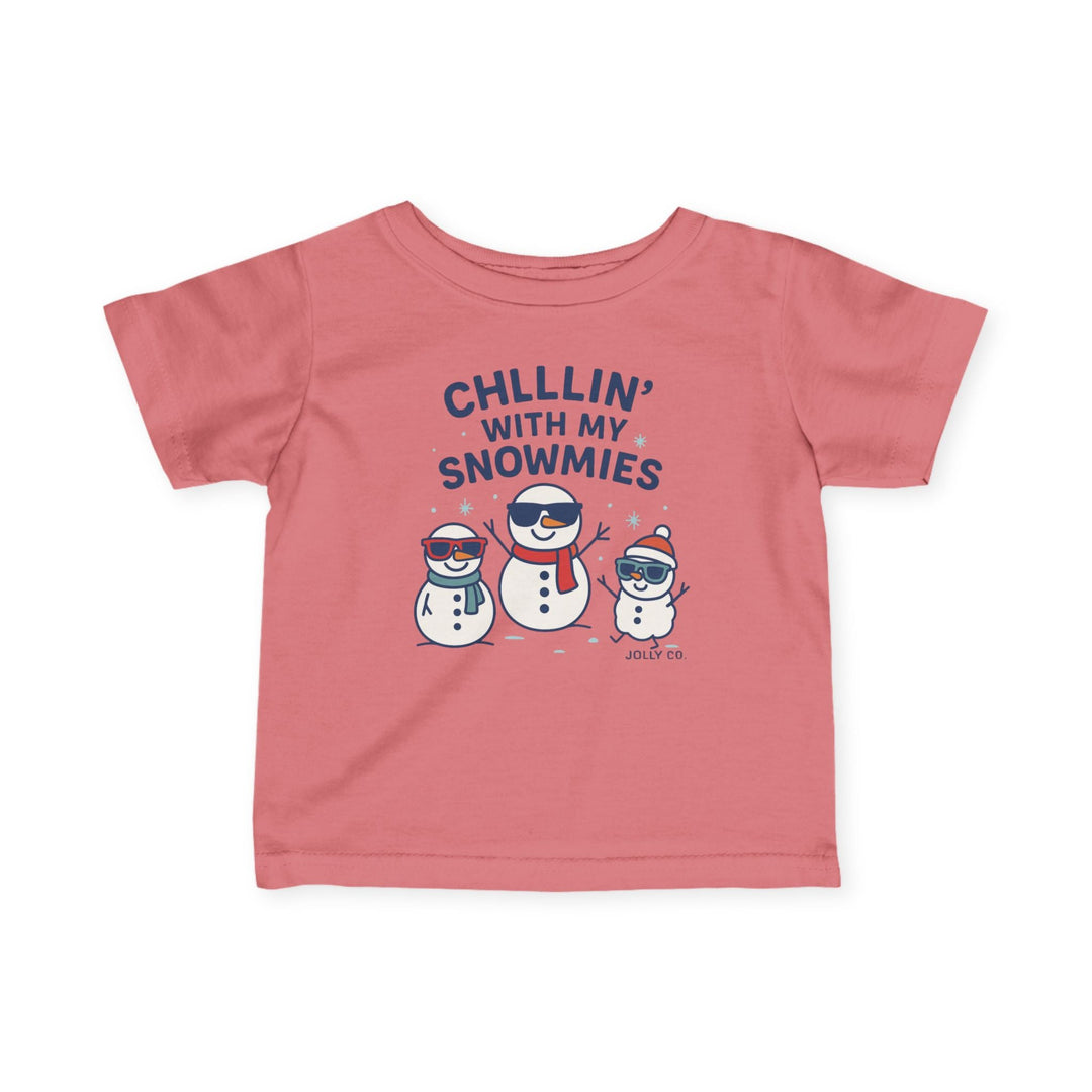 Chillin' With My Snowmies Baby Short Sleeve Tee - Jolly Co Creations