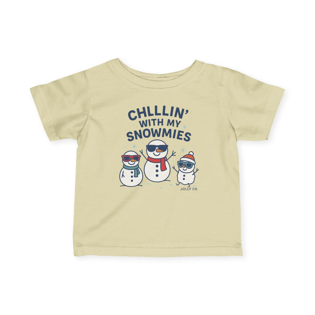 Chillin' With My Snowmies Baby Short Sleeve Tee - Jolly Co Creations
