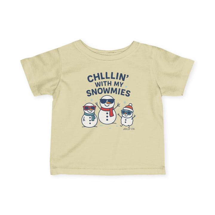 Chillin' With My Snowmies Baby Short Sleeve Tee - Jolly Co Creations