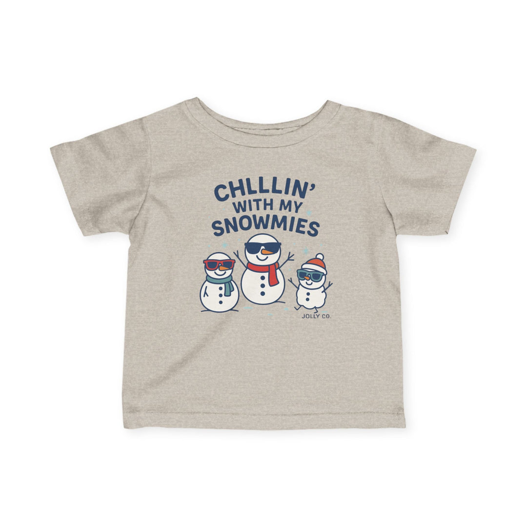 Chillin' With My Snowmies Baby Short Sleeve Tee - Jolly Co Creations