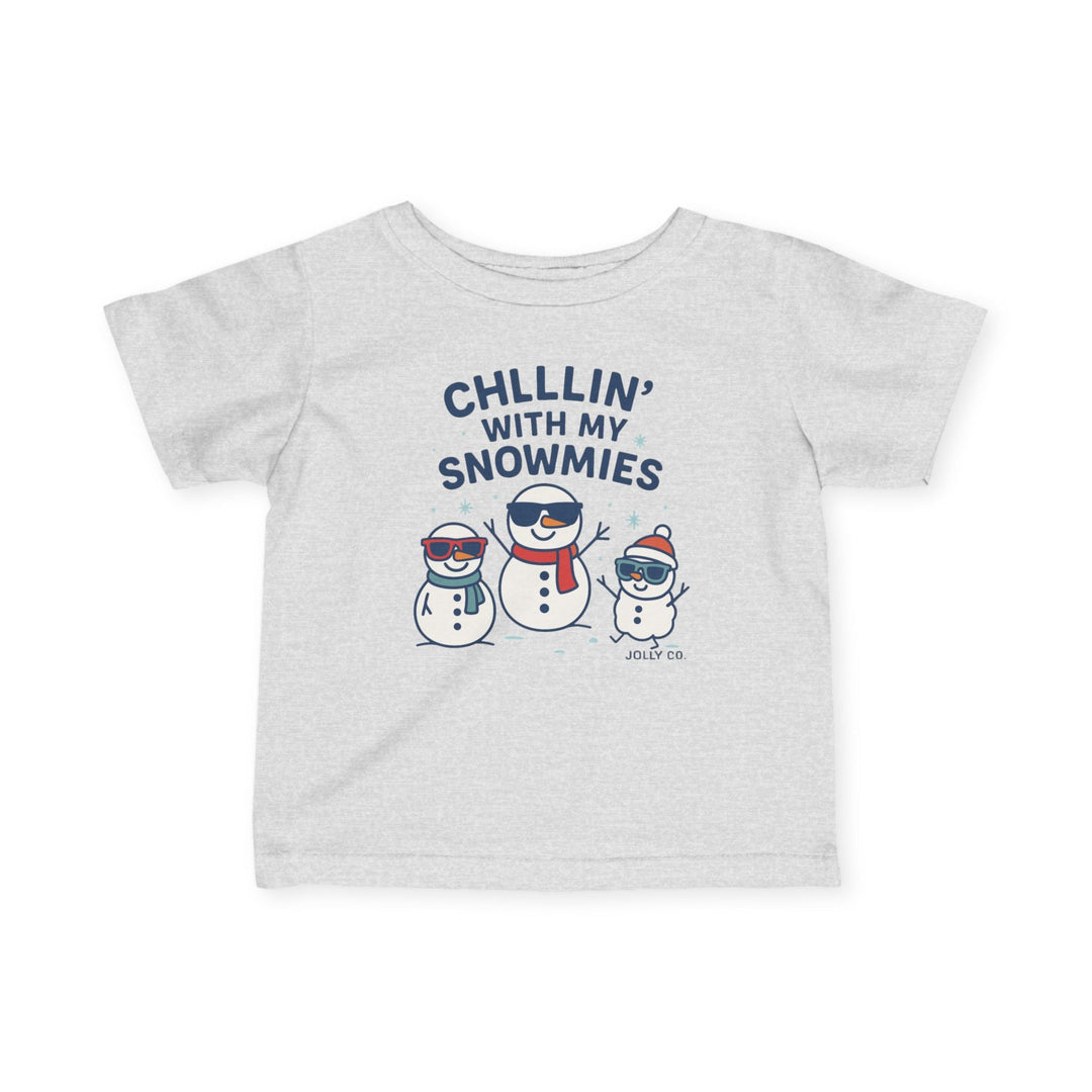 Chillin' With My Snowmies Baby Short Sleeve Tee - Jolly Co Creations