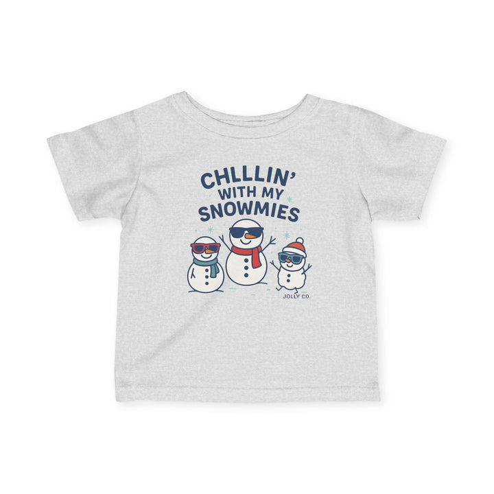 Chillin' With My Snowmies Baby Short Sleeve Tee - Jolly Co Creations