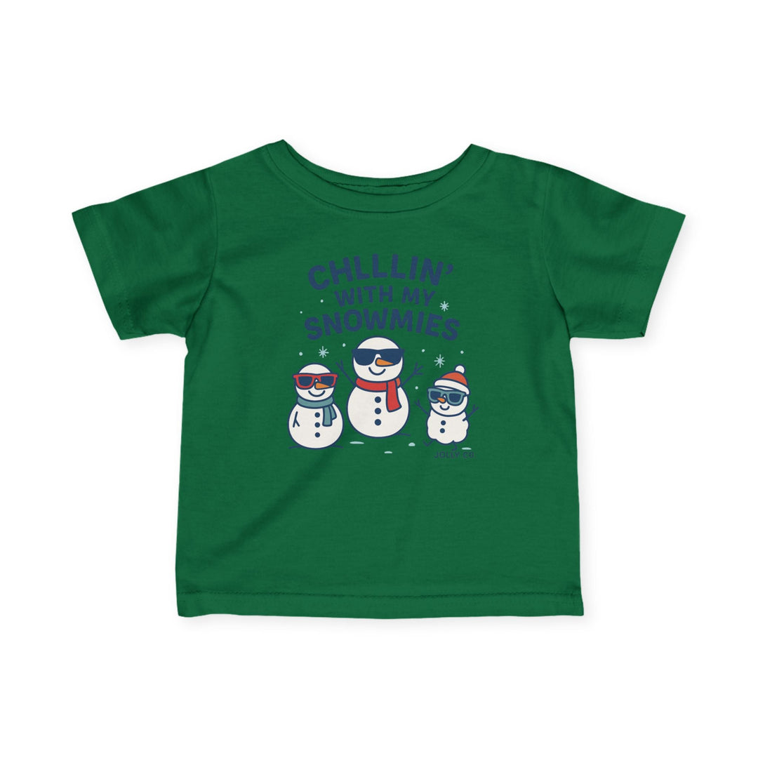 Chillin' With My Snowmies Baby Short Sleeve Tee - Jolly Co Creations