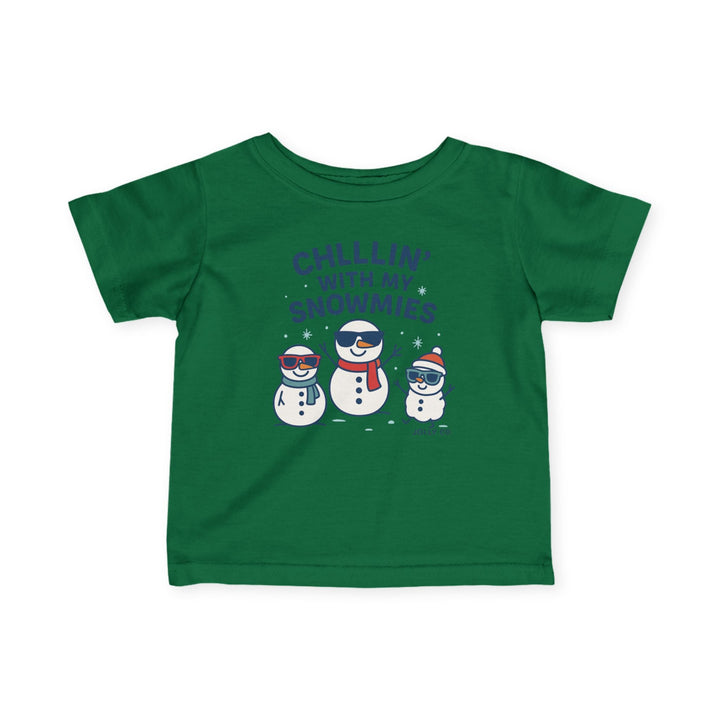 Chillin' With My Snowmies Baby Short Sleeve Tee - Jolly Co Creations