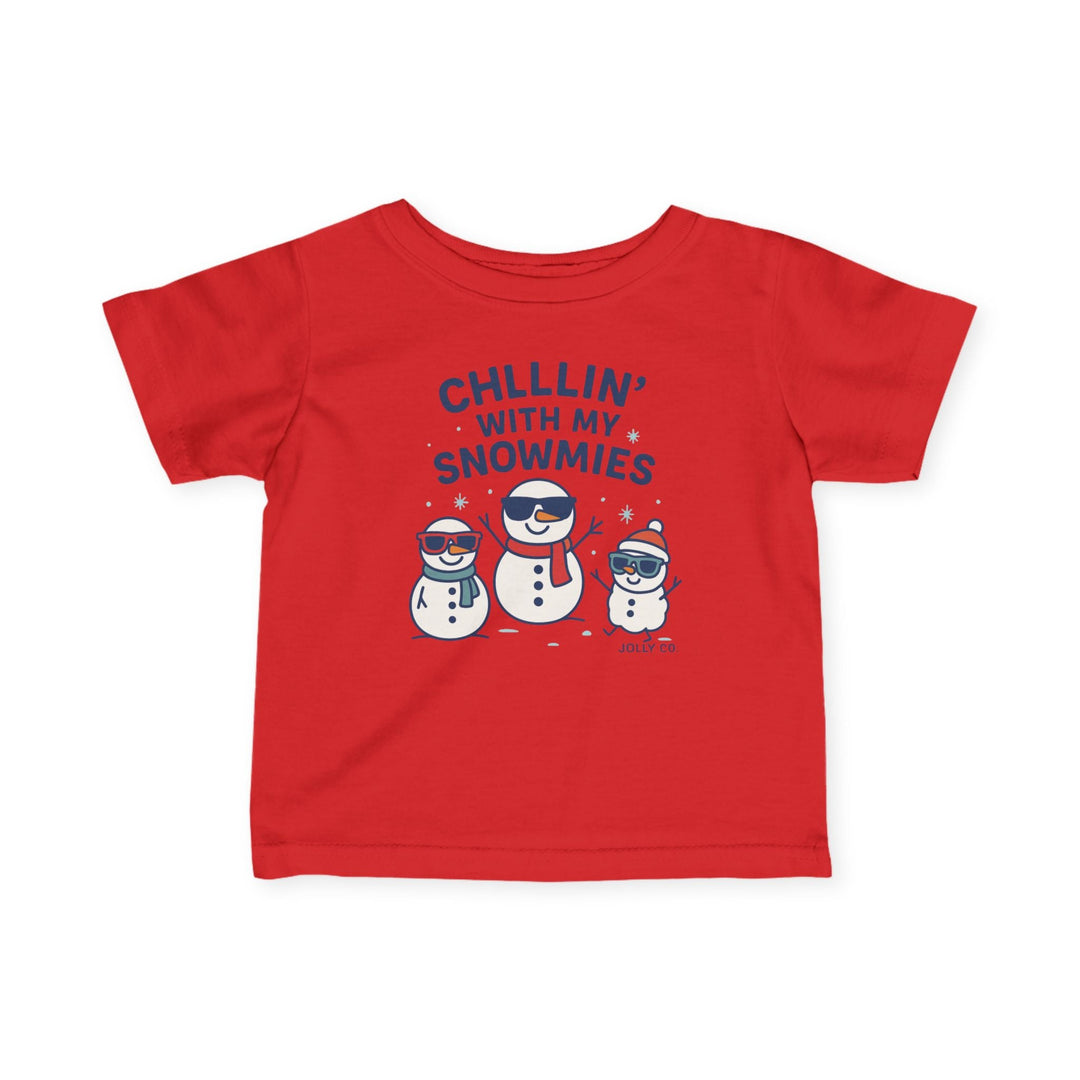 Chillin' With My Snowmies Baby Short Sleeve Tee - Jolly Co Creations