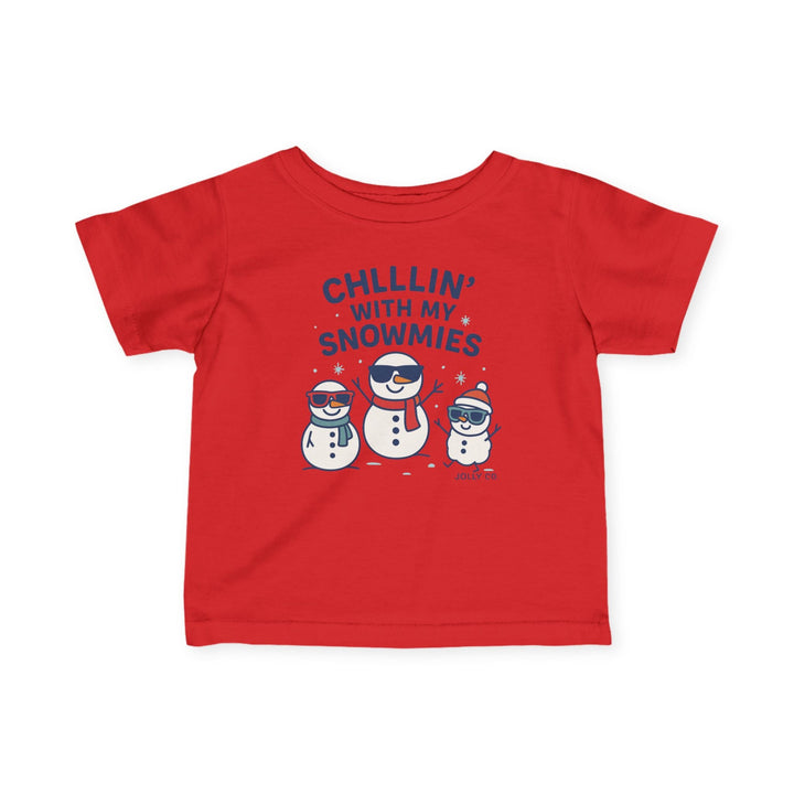 Chillin' With My Snowmies Baby Short Sleeve Tee - Jolly Co Creations