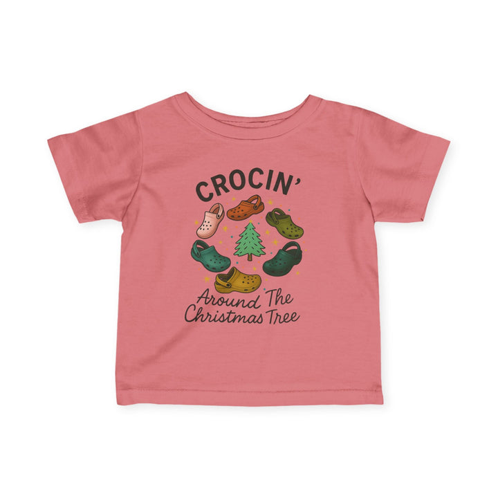 Crocin' Around the Christmas Tree Baby Short Sleeve Tee - Jolly Co Creations