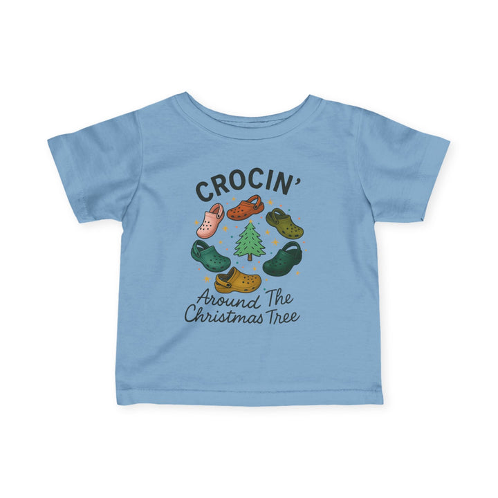Crocin' Around the Christmas Tree Baby Short Sleeve Tee - Jolly Co Creations