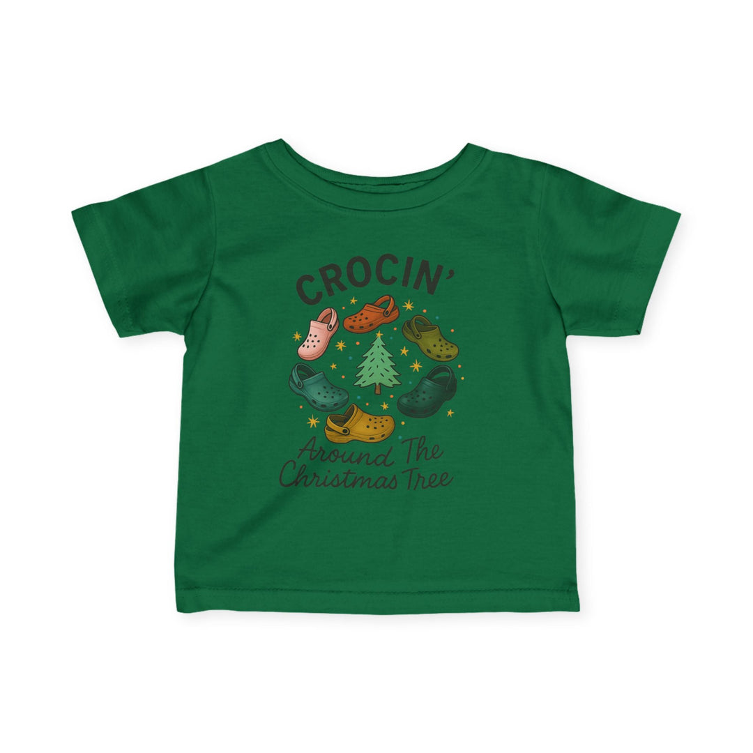 Crocin' Around the Christmas Tree Baby Short Sleeve Tee - Jolly Co Creations