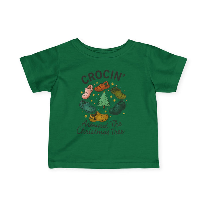 Crocin' Around the Christmas Tree Baby Short Sleeve Tee - Jolly Co Creations