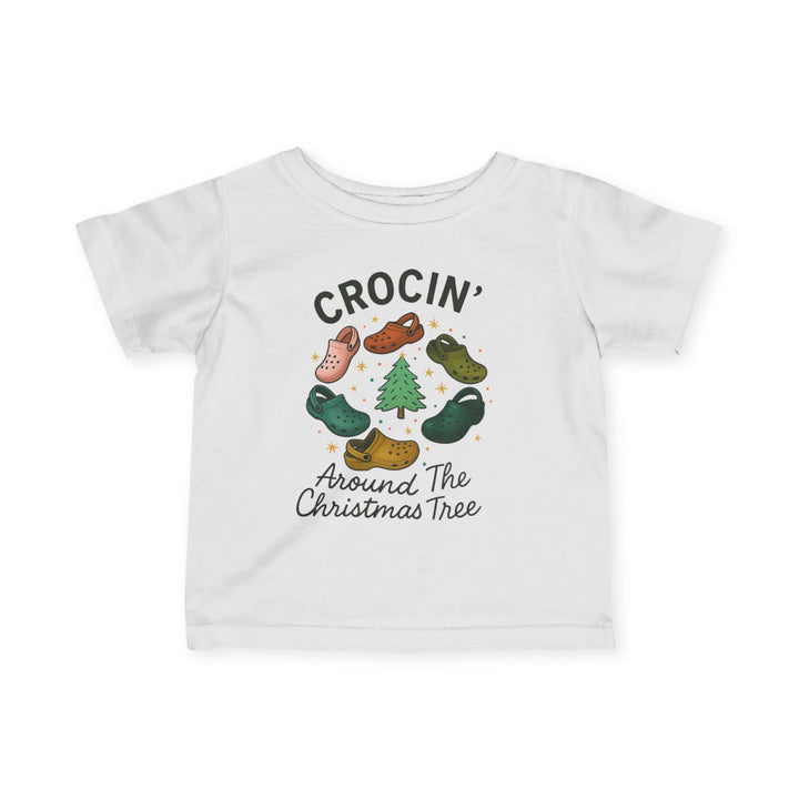 Crocin' Around the Christmas Tree Baby Short Sleeve Tee - Jolly Co Creations