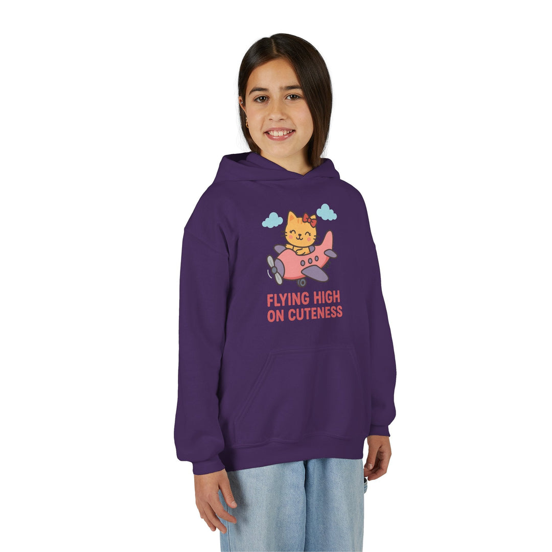 Cute Cat Airplane Kids Hoodie - Jolly Co Creations