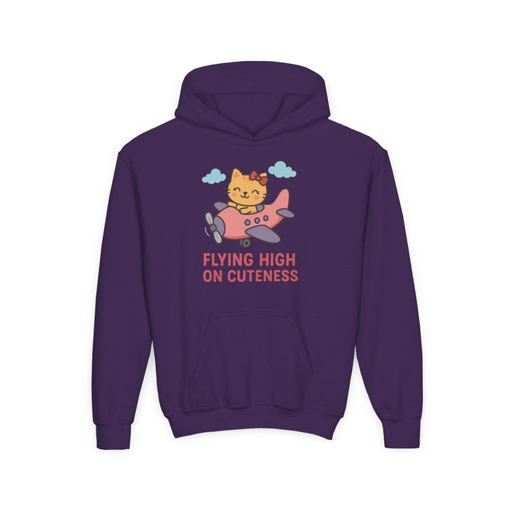 Cute Cat Airplane Kids Hoodie - Jolly Co Creations