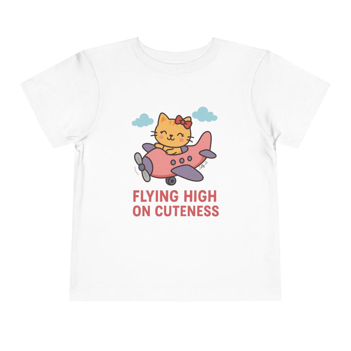 Cute Cat Airplane Toddler Short Sleeve Tee - Jolly Co Creations