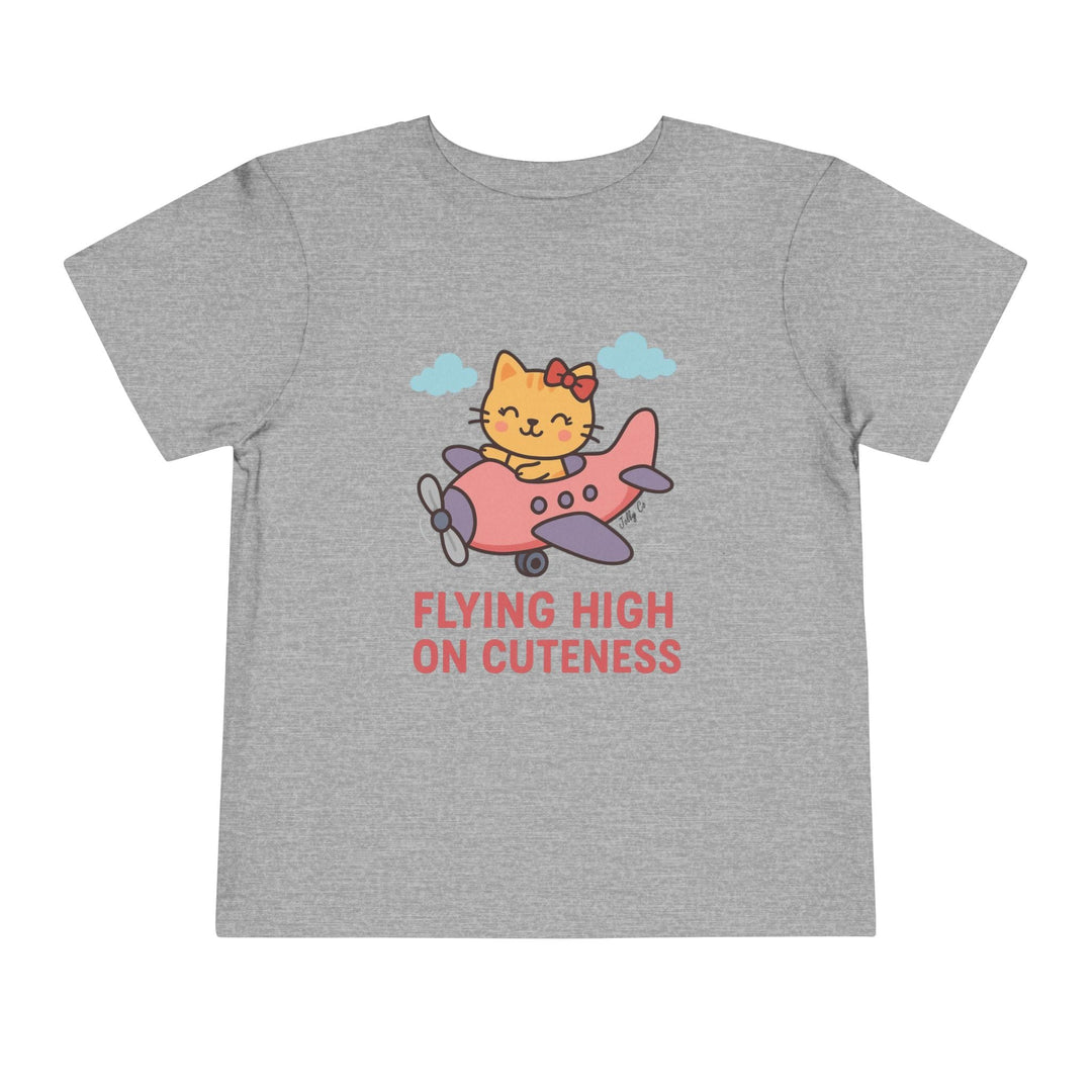 Cute Cat Airplane Toddler Short Sleeve Tee - Jolly Co Creations