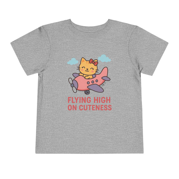 Cute Cat Airplane Toddler Short Sleeve Tee - Jolly Co Creations