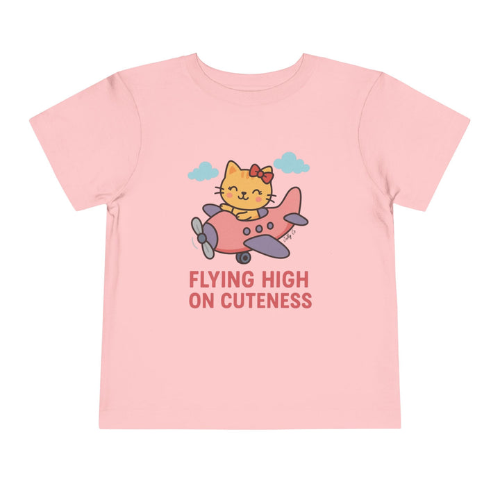 Cute Cat Airplane Toddler Short Sleeve Tee - Jolly Co Creations