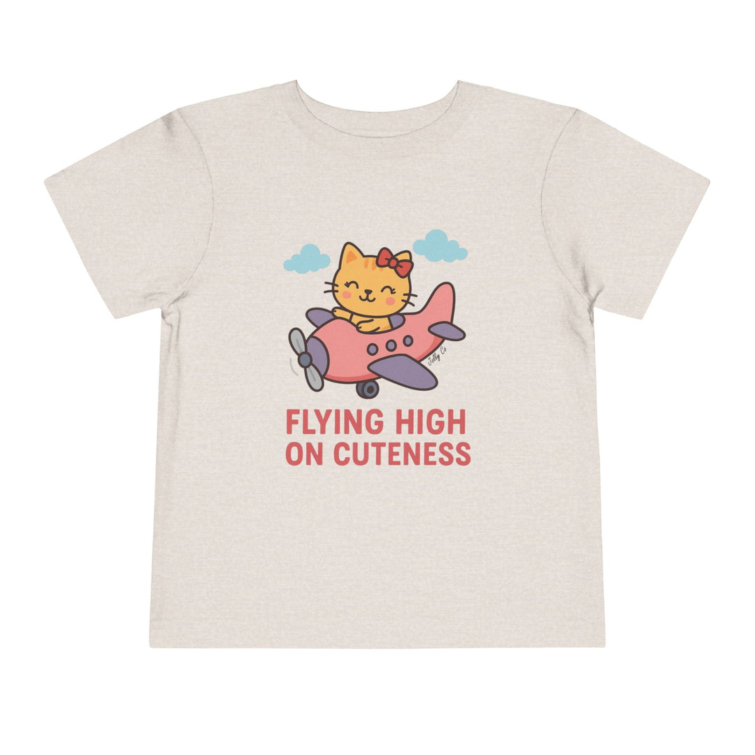 Cute Cat Airplane Toddler Short Sleeve Tee - Jolly Co Creations