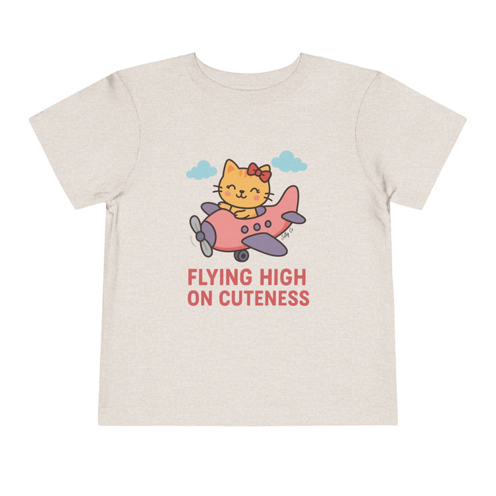 Cute Cat Airplane Toddler Short Sleeve Tee - Jolly Co Creations