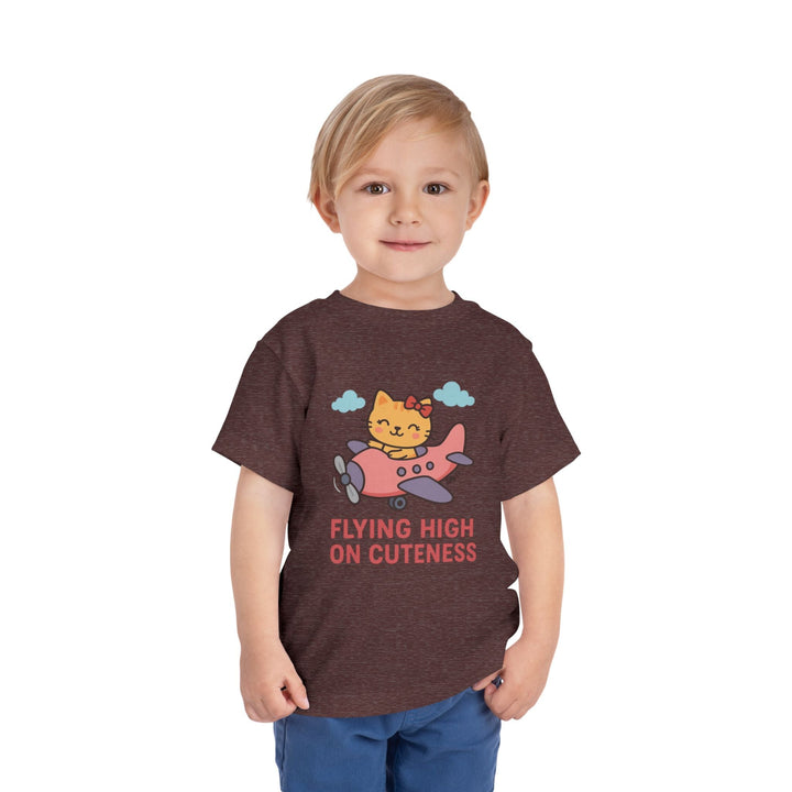 Cute Cat Airplane Toddler Short Sleeve Tee - Jolly Co Creations