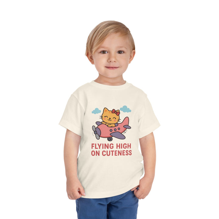 Cute Cat Airplane Toddler Short Sleeve Tee - Jolly Co Creations
