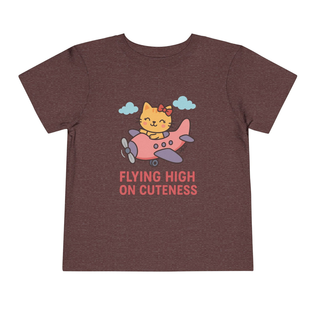 Cute Cat Airplane Toddler Short Sleeve Tee - Jolly Co Creations