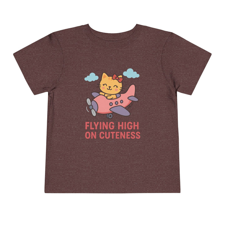 Cute Cat Airplane Toddler Short Sleeve Tee - Jolly Co Creations