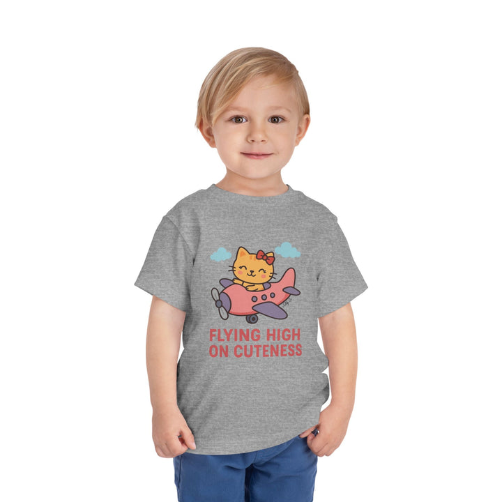 Cute Cat Airplane Toddler Short Sleeve Tee - Jolly Co Creations